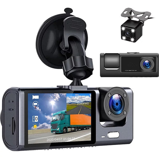 2" Car Dual Camera Dash Cam Front and Backup 1080P Driving Recorder DVR 150° Wide Angle Night Vision Loop Recording