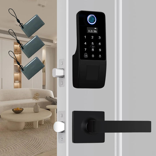 Fingerprint Door Lock, 1 Piece Keyless Smart Entry Door Lock with Keypads, Waterproof Electronic Keypad Deadbolt