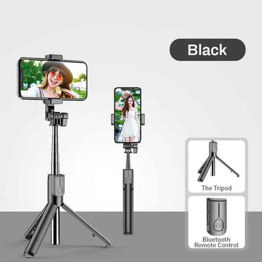 4In1 Wireless Bluetooth Compatible Selfie Stick LED Ring Light Extendable Handheld Monopod Live Tripod for Iphone 15 14 13